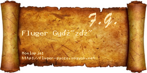 Fluger Győző névjegykártya